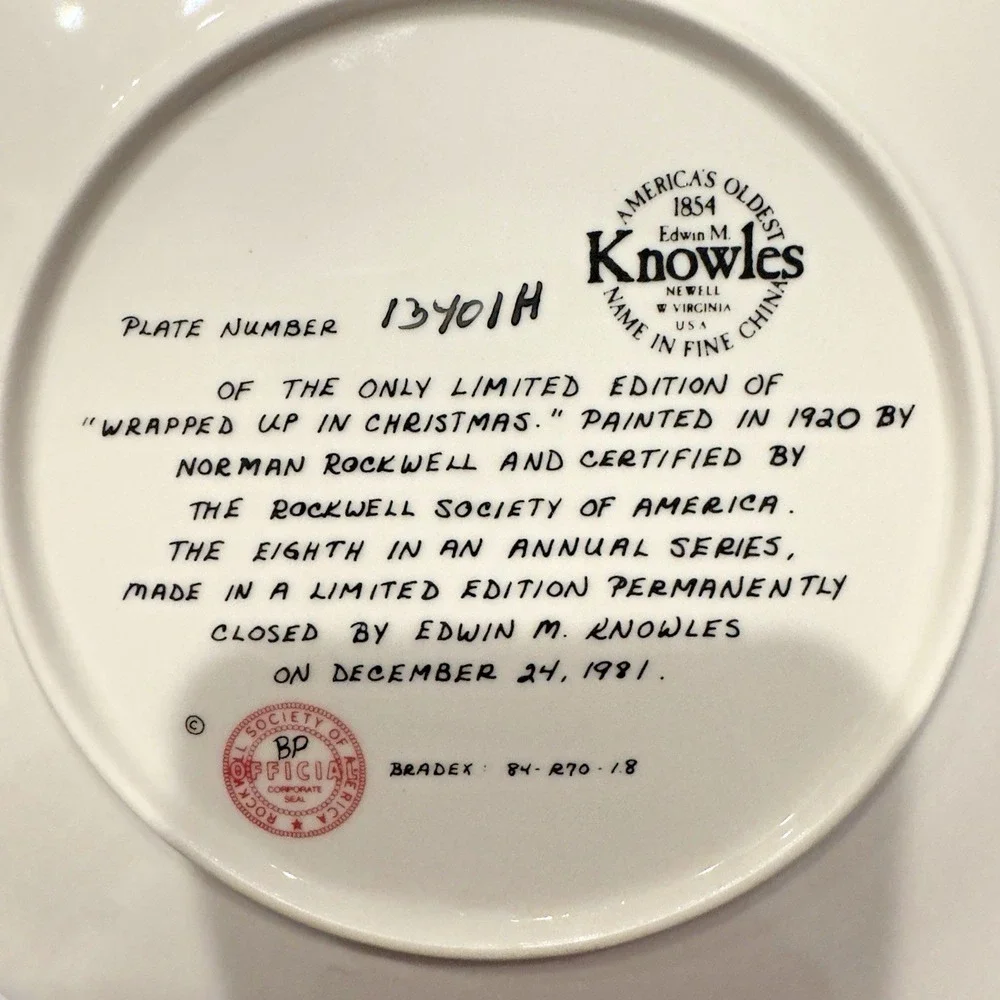 Norman Rockwell plate 1981 